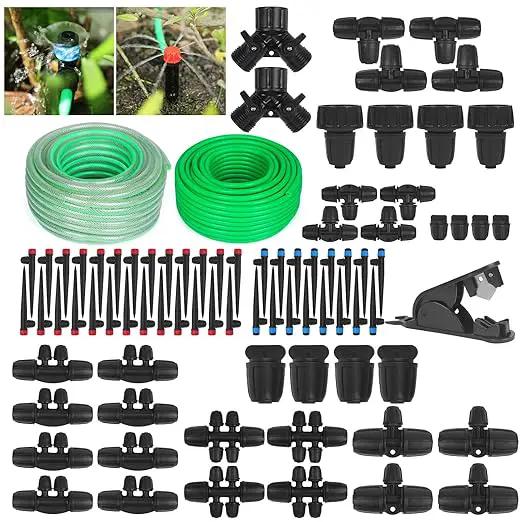 Efficient Drip Irrigation System 75FT+50FT Smart Irrigation Solution for Gardens Farms and Indoor Plants That Saves Water Resources and Improves Crop Yield by GreenHaven Gardens