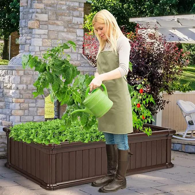 Giantex Raised Garden Bed, Planter for Flower Vegetables, Outdoor Plant Box Patio Backyard, Easy Assembly (48''Lx24''Wx12''H, Brown) by GreenHaven Gardens