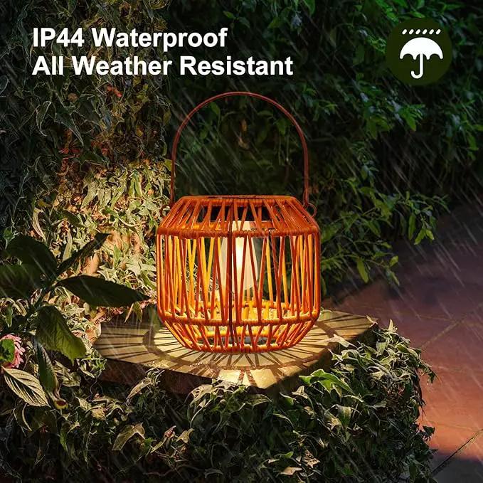 Solar Lanterns,Solar Boho Lanterns Outdoor Waterproof Wicker Lights for Outside Hanging Rattan Lights Outdoor Woven Lamp Decoration for Garden,Yard,Patio,Porch,Trees,Lawn,Pathway,2 Pack by GreenHaven Gardens