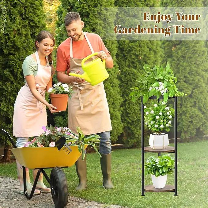 KMOTASUO 3 Tier Tall Metal Plant Stand, 35 Inch Plant Stands Indoor Outdoor, Rustproof Flower Pot Holder Display Rack for Corner Patio Garden Balcony Living Room by GreenHaven Gardens
