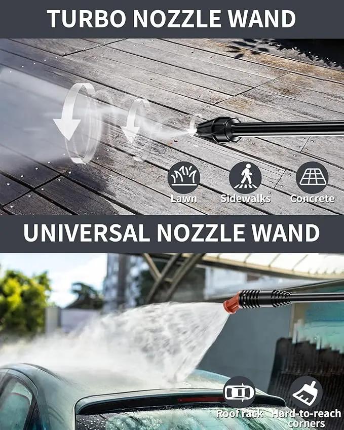 Pressure Washer, Power Washer with 6 Quick Connect Nozzles, Inlet Hose & Filter&Foam Cannon for Cars/Fences/Driveways/Patios/Home Cleaning (Blue) by GreenHaven Gardens
