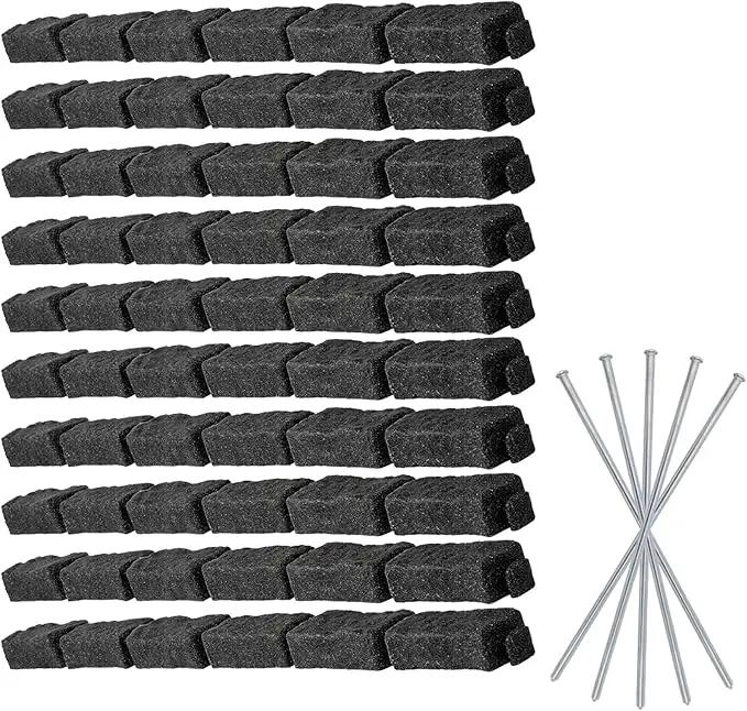 Beuta Landscape Edging | Garden Edging Border | Faux Stone Bricks for Lawn edging, Flower beds, Pathways & Yard Edging– 10 Packs | Each Section Has 6 Bricks 48"L x 4"W x 2.25"H | 30 Spikes |Charcoal by GreenHaven Gardens