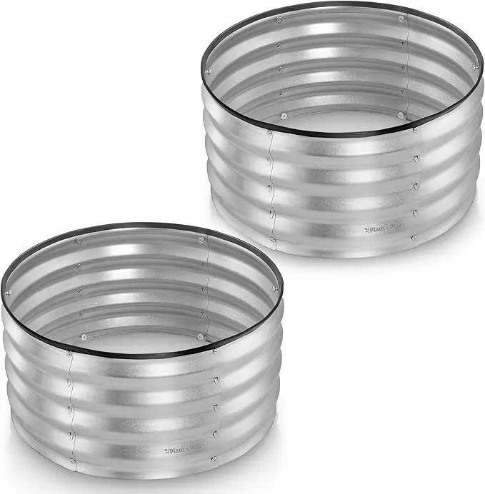 Galvanized Raised Garden Beds Outdoor // 2×2×1 ft (2-Pack) Planter Raised Beds for Gardening, Vegetables, Flowers // Large Metal Garden Box (Silver) // Patented Tool-Free Design by GreenHaven Gardens