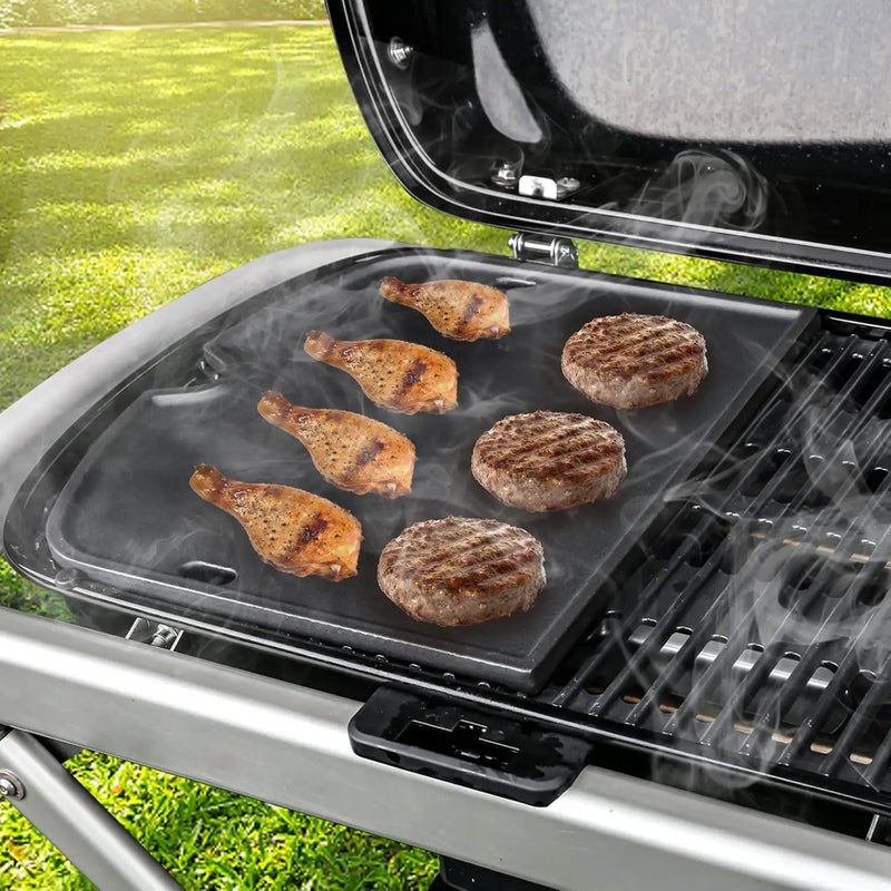 Uniflasy Cast Iron Griddle for Weber Traveler Portable Gas Grill, fits Weber 9010001 Traveler Portable Gas Grill, Cooking Griddle by GreenHaven Gardens