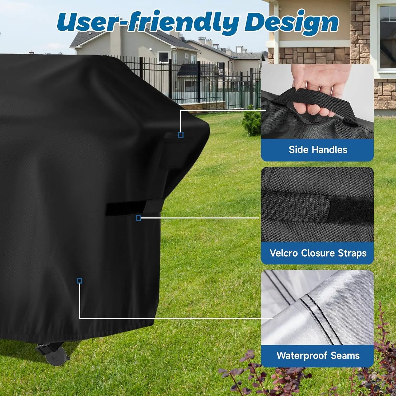 Flat Top Grill Cover for Nexgrill Daytona 4-Burner Propane Gas Griddle，Heavy Duty Waterproof Gas Griddle Cover for Member Mark Pro Series 5-Burner Gas Griddle, 68" W x 29" D x 36" H by GreenHaven Gardens