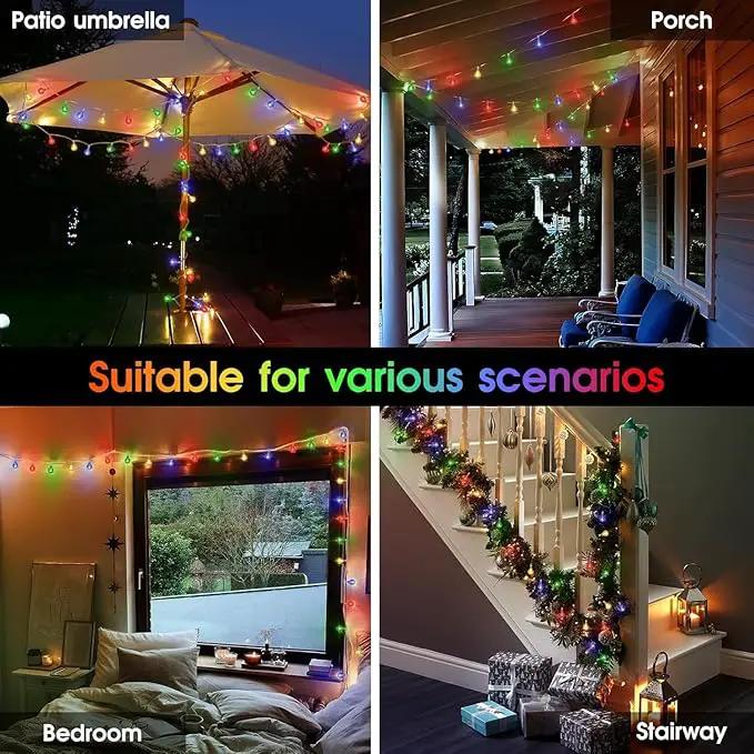 Coloured Globe String Lights Battery Operated,1 Pack 26.2FT 60 LED 16 Colour Changing Water Proof Crystal Ball Outdoor String Lights with Remote Control for Home, Patio,Party,Garden ,Christmas,Easter by GreenHaven Gardens