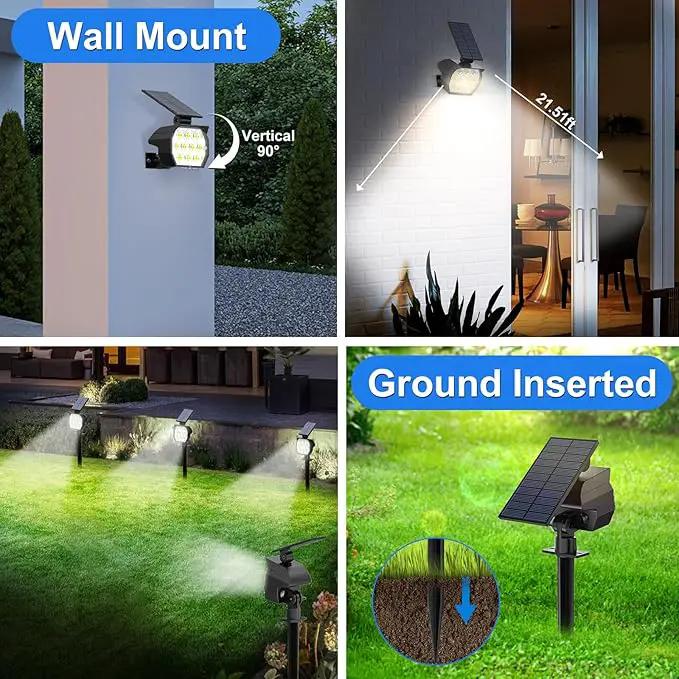 Solar Spot Lights Outdoor Waterproof IP67, 8 Pack - 50 LED Adjustable Solar Powered Landscape Spotlight with 3 Lighting Modes, Stake Light for Outside Yard Lawn Pathway Tree (Cool White) by GreenHaven Gardens