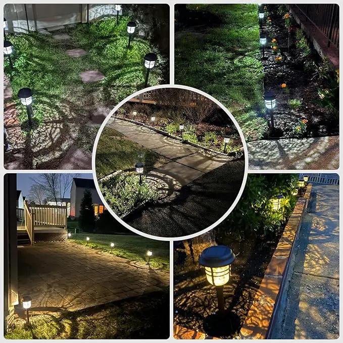 XMCOSY+ Solar Pathway Lights Outdoor, High Lumens LED Garden Lights with 2 Lighting Modes, Solar Powered Light, IP65 Waterproof Auto ON/Off for Yard Walkway Driveway Decor (Warm & Cool White) by GreenHaven Gardens