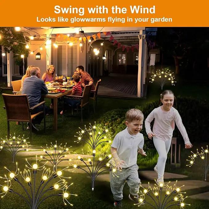 Solar Garden Lights 4 Pack - Outdoor Waterproof Decorative Fairy Lights for Yard, Pathway, Flowerbed, Balcony, Patio & Garden Decor by GreenHaven Gardens