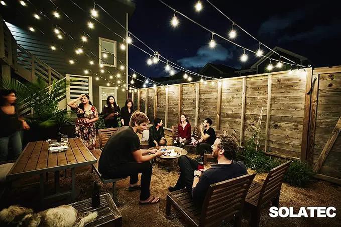 Solatec LED String Lights, Shatterproof 48FT 15 Hanging Sockets Commercial Grade Waterproof 2W Outdoor String Light Decor for Patio, Garden, Balcony, Deck S14 2W by GreenHaven Gardens
