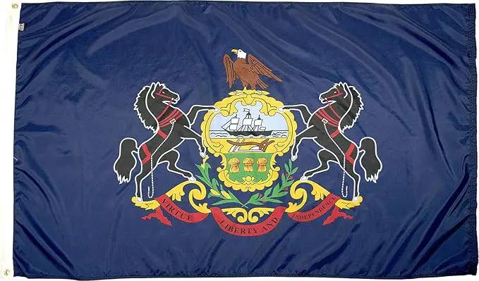 FlagSource Pennsylvania Nylon State Flag, Made in USA, 4x6' by GreenHaven Gardens