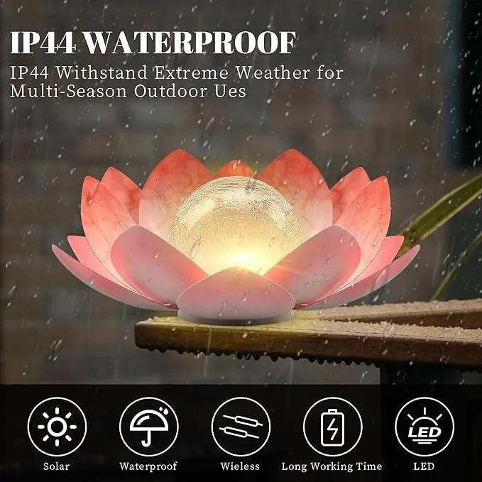 Solar Light Outdoor, Metal Glass Decorative Waterproof Garden Light LED Solar Flower Lights for Patio, Lawn,Walkway,Tabletop,Ground by GreenHaven Gardens