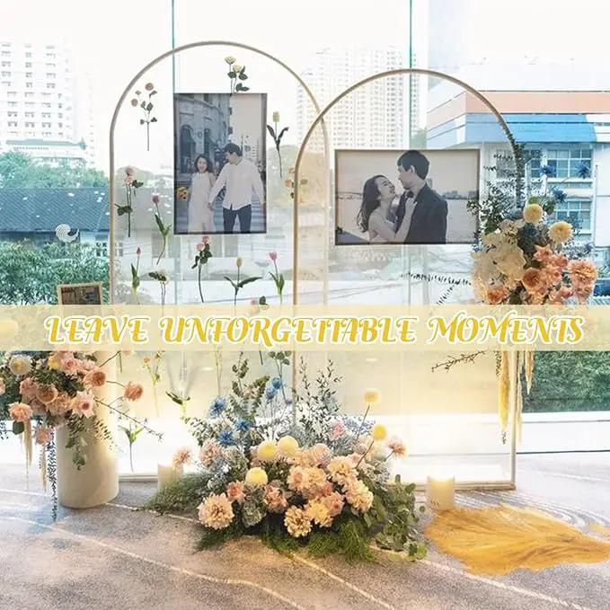 Gold Metal Arch Backdrop Stand 2 Set 7.2FT, 6FT Wedding Arch Stand Arched Door Frame for Birthday Party Baby Shower Ceremony Indoor Outdoor Celebration Decor (7.2FT, 6FT) by GreenHaven Gardens