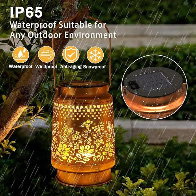 2 Pack Solar Lanterns Outdoor Hanging Lanterns with Shepherd Hook, Birthday Gifts for Women Mom Grandma Hummingbird Metal Decor Lantern Waterproof Solar Lights LED Decorative for Garden Yard Patio by GreenHaven Gardens
