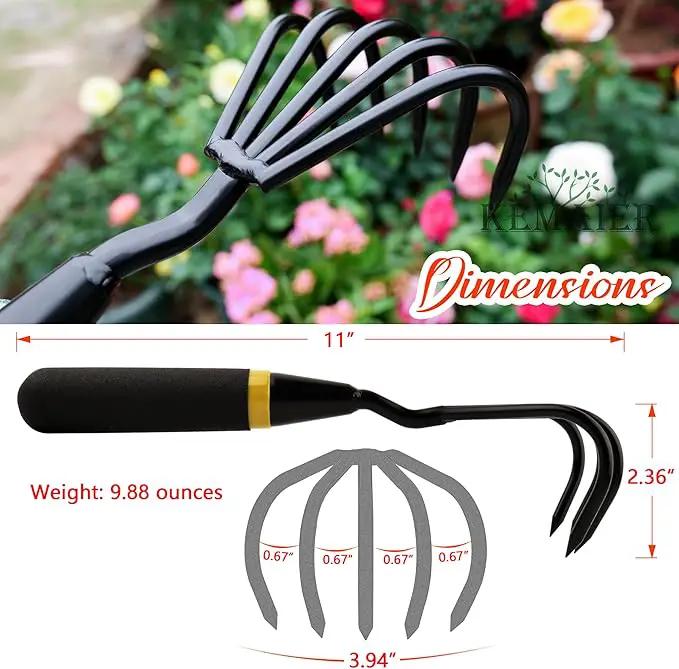 3 - in - 1 Garden Tool Set: Heavy - Duty Stainless - Steel Hand Cultivator, Transplant Serrated Shovel, and Dandelion Weeder, Widely Applied in Garden Weeding, Soil Loosening, and Planting by GreenHaven Gardens