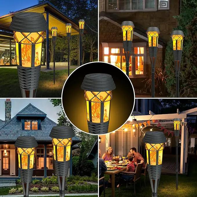 Flickering Flames Torch Light Solar Garden Lights Waterproof Landscape Lighting - 4 Pack by GreenHaven Gardens