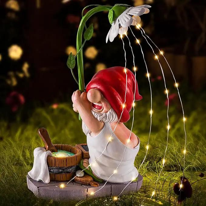 WINTS Garden Gnomes Outdoor Statue with Solar Lights,Bathing Large Funny Gnome Solar Garden Decorations for Lawn, Balcony, Yard,Patio Gnome Gifts for Mom by GreenHaven Gardens