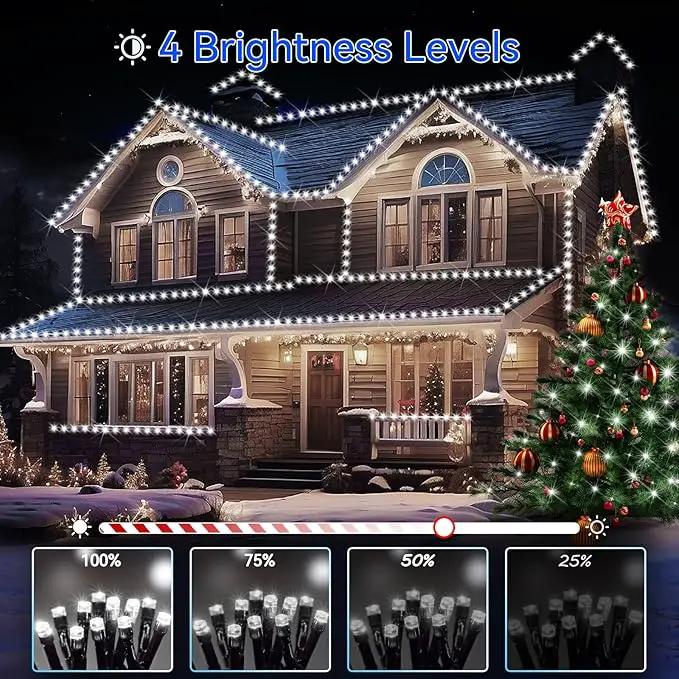 Hezbjiti 2 Pack 1000 LED 403 FT Christmas String Lights Outdoor, 8 Lighting Modes IP44 Waterproof Fairy Lights with Timer and Dimmable Function for Party Tree Decorations (Cold White, Green Wire) by GreenHaven Gardens