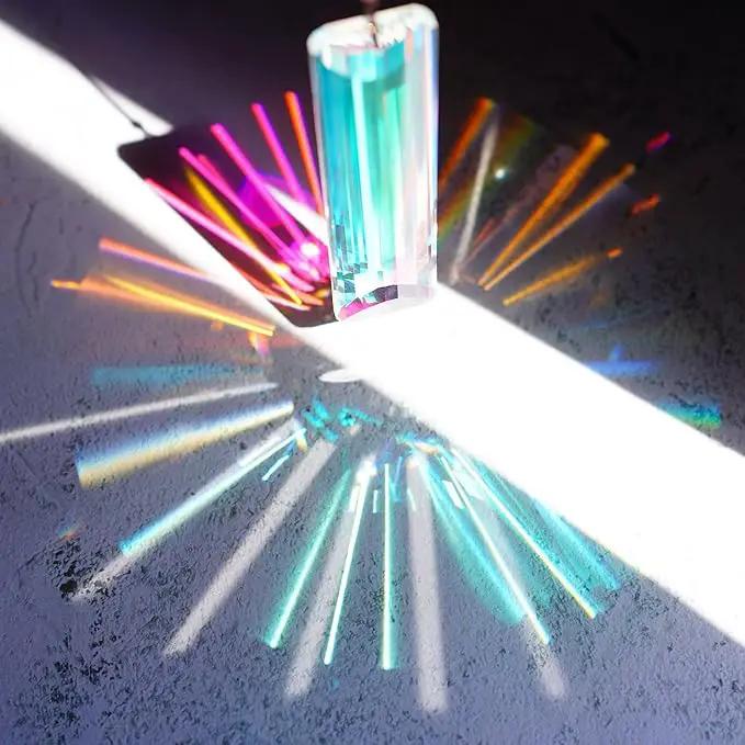HDCRYSTALGIFTS 2pcs 120mm/5'' Large Crystal Sun Catcher Prisms Hanging for Window,AB Crystals for Suncatchers,Rainbow Maker Rectangle Crystal Stick Prisms for Balcony,Kitchen,Garden Decoration by GreenHaven Gardens