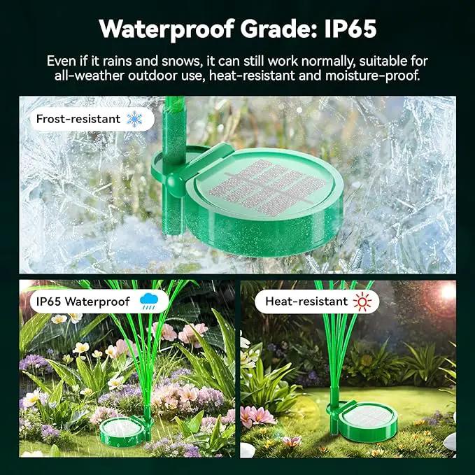 Solar Garden Lights 2 Pack, 16LED Swaying Solar Lights for Mother's Day, 30 Inches Waterproof Garden Solar Lights for Pathway Yard Outdoor Garden Decor, Gardening Gifts, Warm White by GreenHaven Gardens
