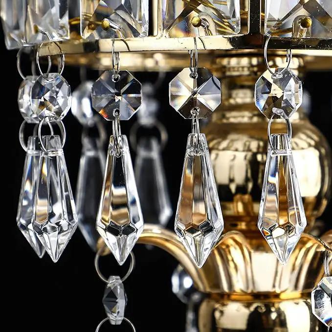 HDCRYSTALGIFTS Clear Chandelier Icicle Crystal Prisms Octogan Glass Bead for Lamp Decoration,Pack of 50 (38mm&Silver Circle Clips) by GreenHaven Gardens