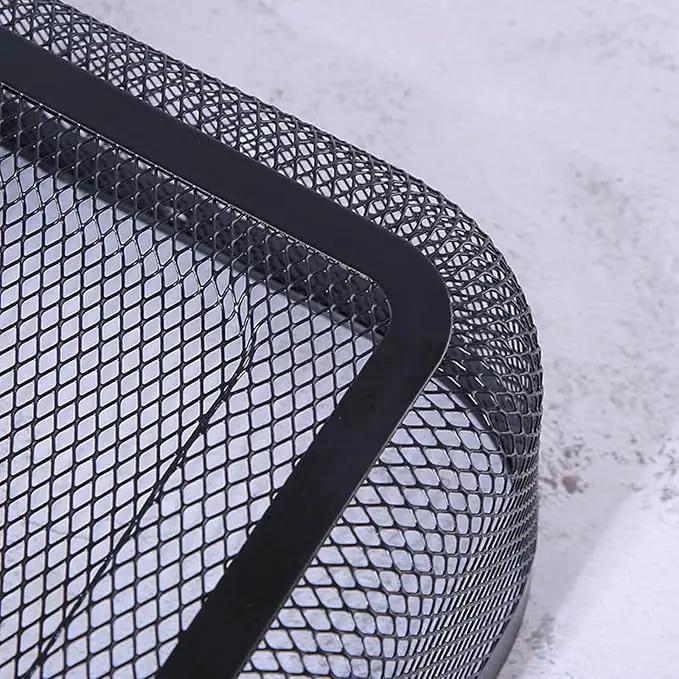 Metal Mesh Steel Basket, Storage Organizer Basket Garden Harvest Basket Multi-functional Kitchen Fruit Baskets Bin with Wooden Handle for Bathroom Picnic Shopping Decor Cabinet Home, Black by GreenHaven Gardens
