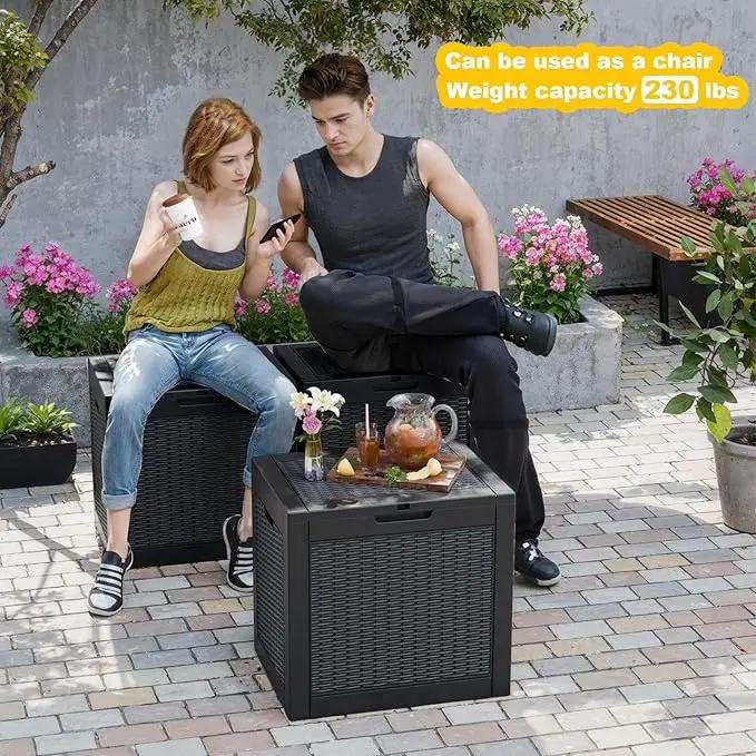 31 Gallon Outdoor Storage Box – Waterproof Deck Box for Garden & Patio,Black by GreenHaven Gardens