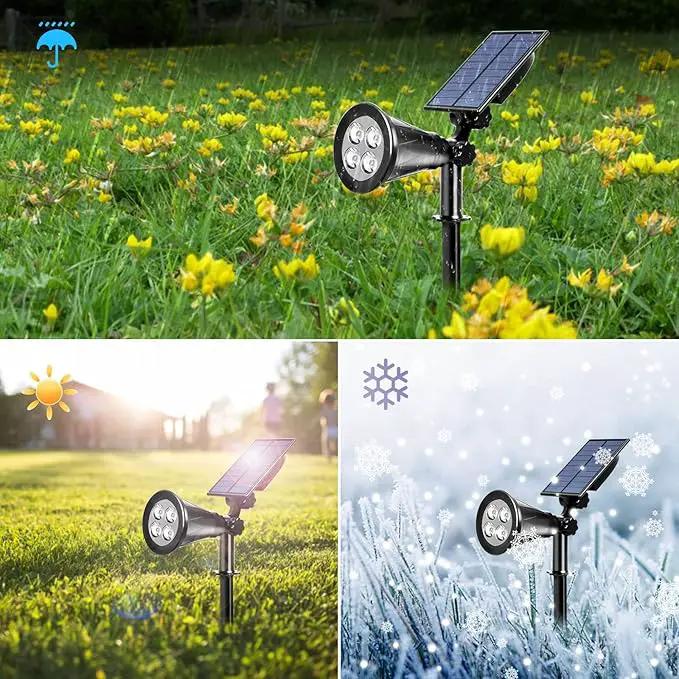 T-SUNUS Green Solar Landscape Lights Christmas 4 Pack, IP65 Waterproof Halloween Garden Pond Light, Auto-on/Off Security Spotlight for St. Patrick's Day Flag Tree Wall Patio Yard Driveway Pool Area by GreenHaven Gardens