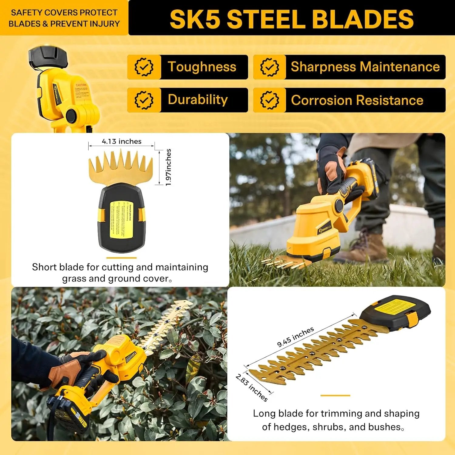 Hedge Trimmer Cordless, 2 in 1 Grass Shears Hedheld and Electric Hedge Trimmer, 22V Mini Battery Hedge Trimmers Clippers with Rechargeable Battery and Charger for Garden and Lawn by GreenHaven Gardens