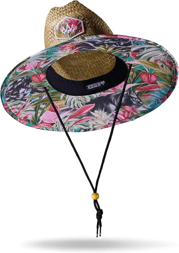 Straw Hat for Men & Women | Lifeguard Hat, Beach Hat & Sun Hat | UPF 50+ Wide Brim for Sun Protection | One Size | Hemlock by GreenHaven Gardens