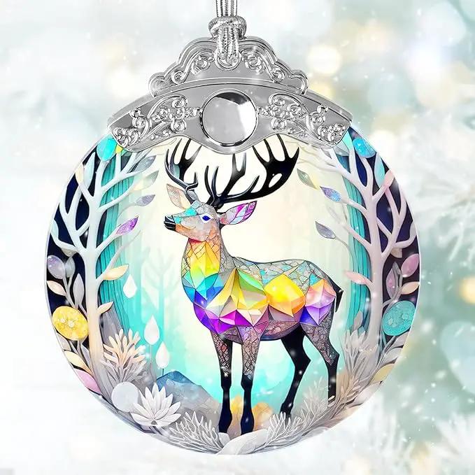 Stained Glass Suncatcher, Jocidea Deer Ornament, Christmas Ornaments, Holidays Ornaments, Christmas Tree Decor, Deer Decor for Home, Deer Gifts by GreenHaven Gardens