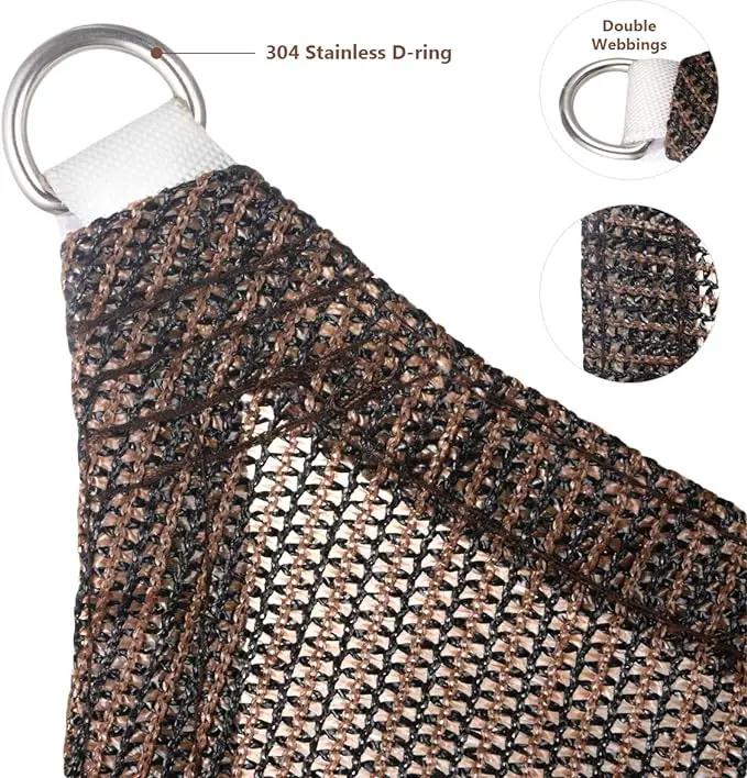 Eden's Decor Straight Flat-Edged Sun Shade Sail Rectangular 17' x 18' Brown UV-Blocking Outdoor Canopy Fabric Cloth Awning for Pergola Patio Garden Backyard Custom Size by GreenHaven Gardens
