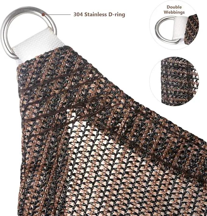 Eden's Decor Straight Flat-Edged Sun Shade Sail Rectangular 11' x 20' Brown UV-Blocking Outdoor Canopy Fabric Cloth Awning for Pergola Patio Garden Backyard Custom Size by GreenHaven Gardens