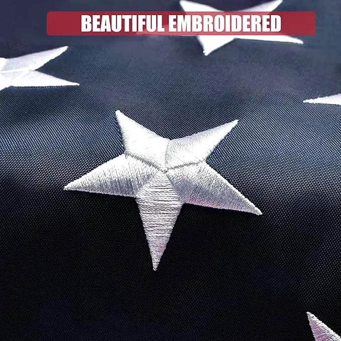 American Flag 8x12 Ft, Outdoor Premium US Flags, Heavy Duty Durable, 420D Oxford Nylon, Embroidered Stars, Brass Grommets by GreenHaven Gardens