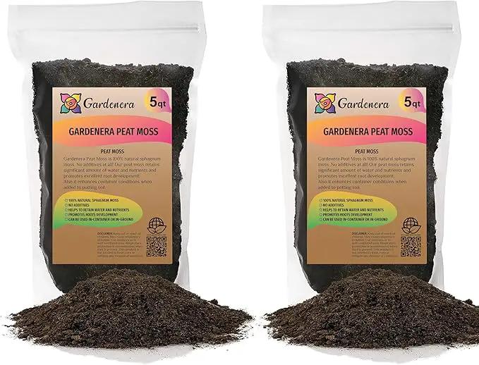Premium Natural Sphagnum Peat Moss - Gardening Soil Amendment and Carnivorous Plant Soil Media by Gardenera (10 Quart) by GreenHaven Gardens