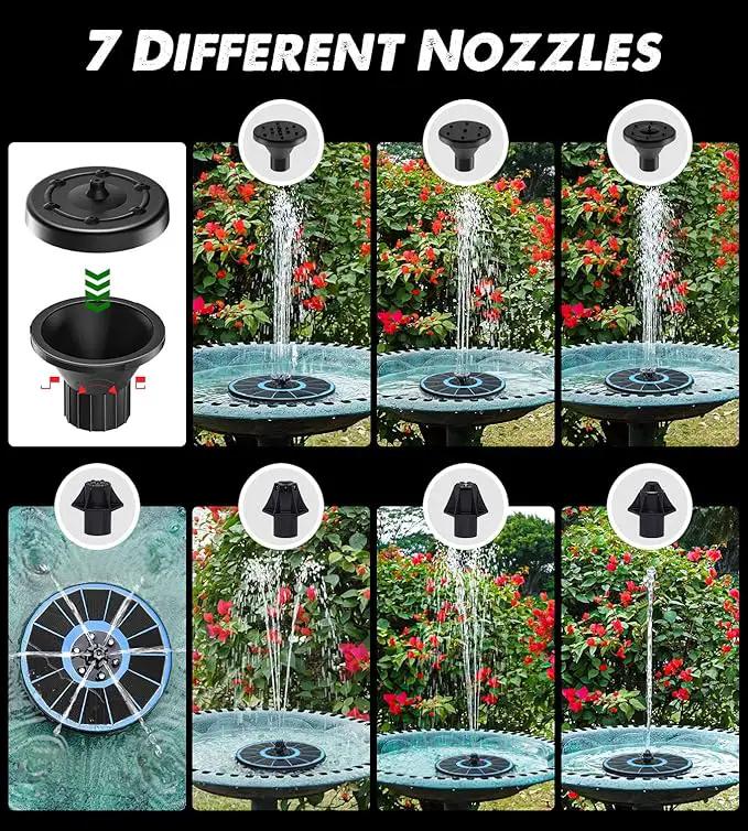Solar Fountain Glass Panel with 2200 mah Battery, 3.5W Floating Solar Water Fountain with 4 Fixed Rods, Solar Fountain Pump for Bird Bath, Garden, Pond, Pool, Outdoor-White Lights by GreenHaven Gardens