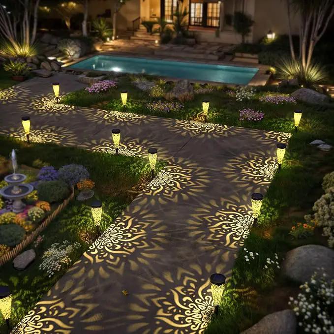 6 Pack Solar Lights Outdoor Garden Decorative with Warm Light Waterproof Pathway Landscape Lights for Path Patio Backyard Walkway Yard Garden Decor (Black, 6Pcs) by GreenHaven Gardens