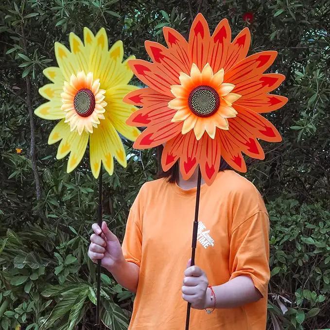 6pcs Sunflower Lawn Pinwheels Wind Spinners Large Windmill Pinwheel for Garden,Yard, Party Outdoor Decor (Sunflower Pinwheels) by GreenHaven Gardens