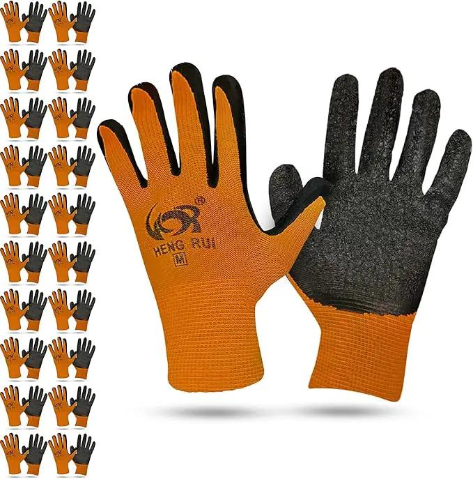 10 OR 20 Pairs Work Gloves–Heavy Duty Rubber Coated Safety Work Gloves–Multipurpose Gloves by GreenHaven Gardens