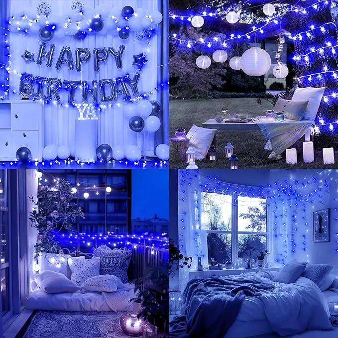 Heceltt 360 LED 118 FT String Lights Outdoor, 8 Modes Easter Lights Plug in, IP44 Waterproof Led String Lights with Timer and Memory for Easter Yard Party Garden Decorations (Blue) by GreenHaven Gardens