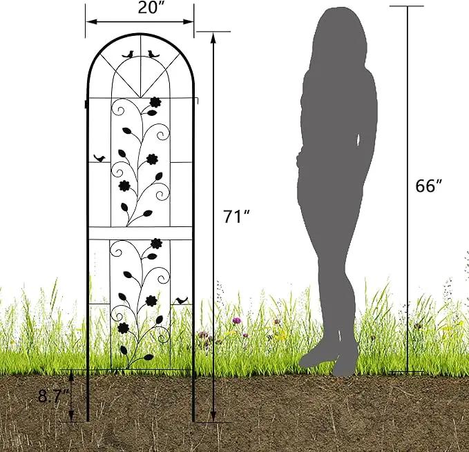 LZRS 4 Pack Rustic Iron Arch Decoration Garden Trellis with Black Metal Coating – Perfect for Supporting Climbing Plants Outdoor, Roses, Vines, Flowers, and Vegetables. by GreenHaven Gardens