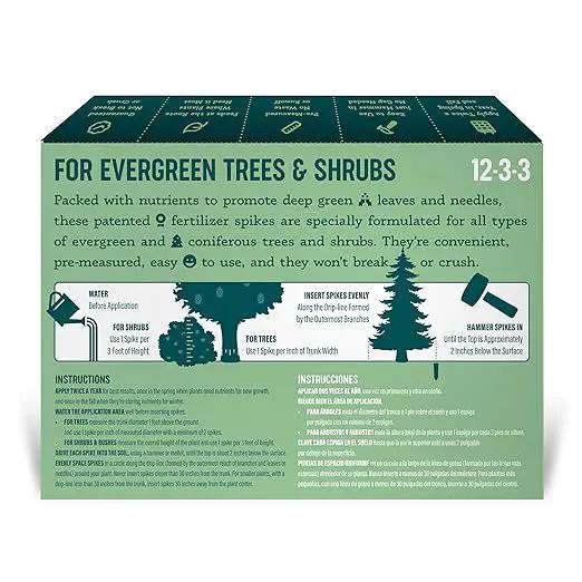Fertilizer Spikes for Evergreen Trees & Shrubs (12 Spikes - 3.0 Lbs) by GreenHaven Gardens