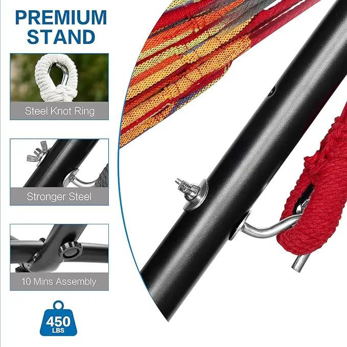 PNAEUT Hammocks and Stand Double (Red) by GreenHaven Gardens