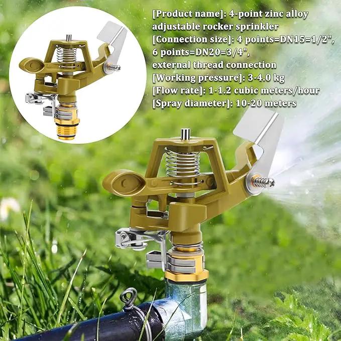 2 Pieces 1/2 Inch Brass Impact Sprinkler, Heavy Duty Sprinkler Head with Nozzles, Adjustable 0-360 Degrees Watering Sprinklers for Yard, Lawn and Grass Irrigation by GreenHaven Gardens