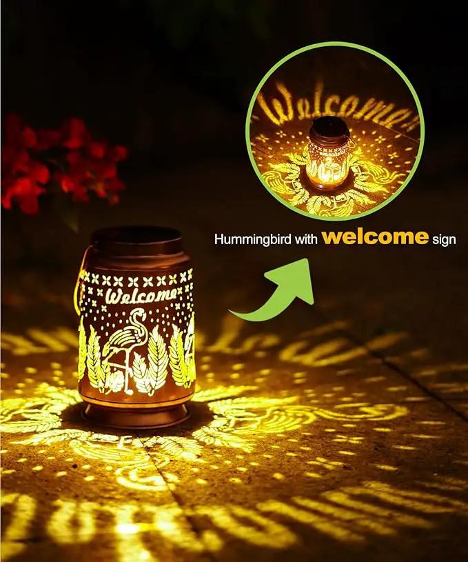 Nacome Flamingo Solar Lantern for Garden Decor: Waterproof Hanging Metal Decoration with LED Lights for Yard Lawn Porch Patio Landscape Pathway – Birthday Gifts for Mom Grandma Women by GreenHaven Gardens