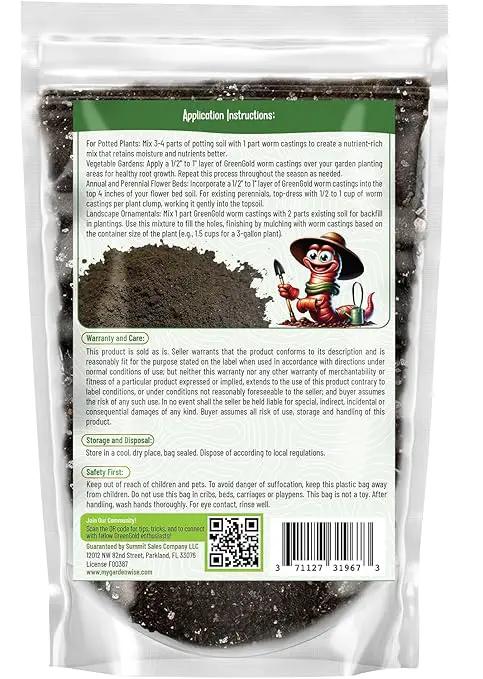 Organic Worm Castings – Earthworm Castings for Plants – Premium Worm Castings Fertilizer for Nutrient-Rich Soil and Healthy Growth (4 QUARTS) by GreenHaven Gardens