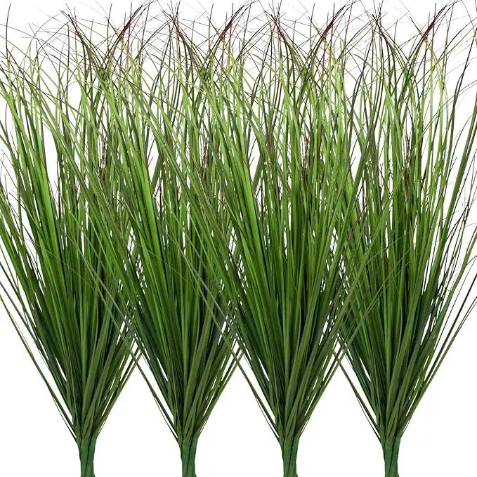 12Pcs Artificial Grass Plants, Faux Shrubs Wheat Grass, Artificial Tall Grass Fake Plants for Outdoor Decor,Artificial Greenery Stems Weed for Room Indoor Home Decor（Green Red Tail） by GreenHaven Gardens