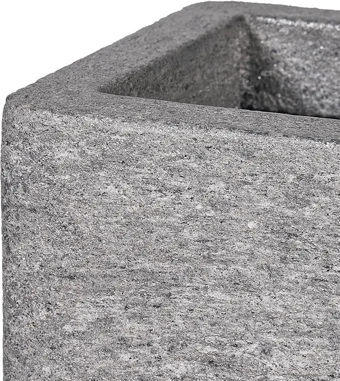 24 Inch Rectangular Concrete Planter,Durable All-Weather Use with Drainage Holes,Large Rectangular Planter for Outdoor Indoor Plants by GreenHaven Gardens