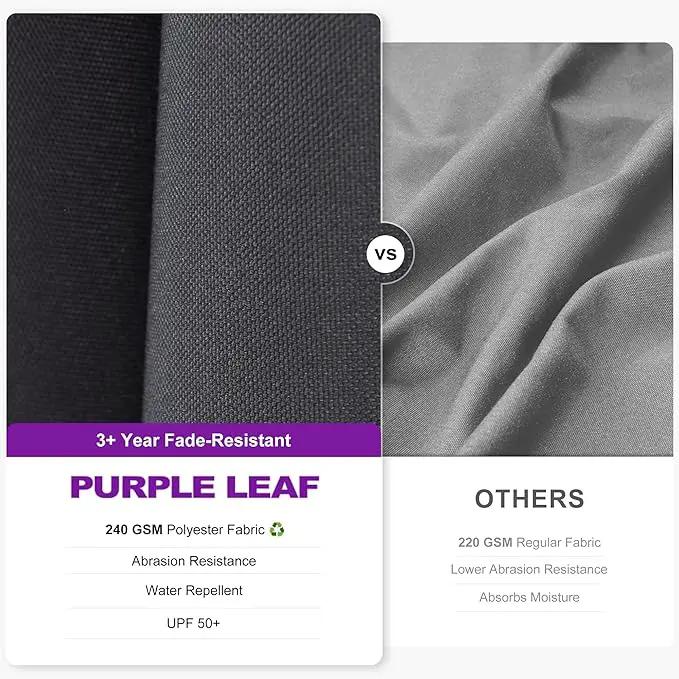 PURPLE LEAF 6.5' X 10' Right-left Tilt Patio Umbrella with Base Outdoor Cantilever Swivel Rectangle Umbrella Aluminum Offset Umbrella with 360-degree Rotation for Garden Deck Pool Patio Grey by GreenHaven Gardens