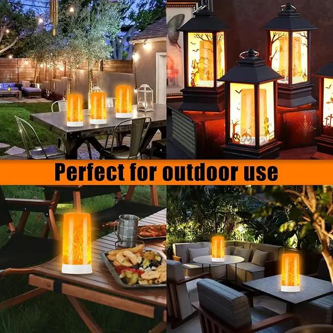 Bestview LED Flame Lights with Remote & Timer,4 Modes USB Rechargeable Battery Operated Fire Flickering Flameless Candles Campfire Table Lamp for Halloween,Christmas,Indoor&Outdoor Decoration (2 Pack) by GreenHaven Gardens